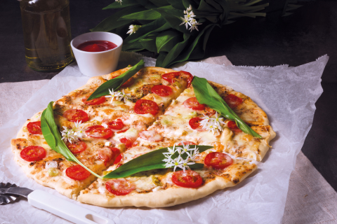 Barlauchtopfenpizza
